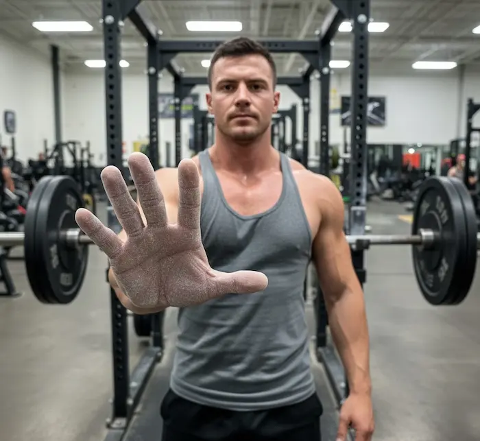 خشکی کف دست ورزشکار به دلیل وزنه بلند کردن 4556461